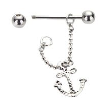 316L Surgical Steel Anchor Dangle Body Piercing Nipple Rings Piercing Shields Bar 14G for Women/Men Best Gift