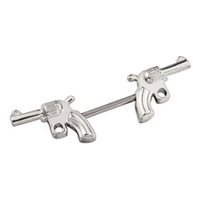 316L Surgical Steel Double Guns Nipple Rings Body Jewelry Nipple Barbells
