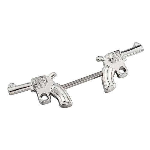 316L Surgical Steel Double Guns Nipple Rings Body Jewelry Nipple Barbells