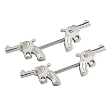 316L Surgical Steel Double Guns Nipple Rings Body Jewelry Nipple Barbells