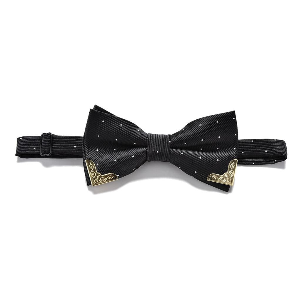 Boutique Metal Head Bow Ties For Groom Men Women Butterfly Solid Bowtie Classic Gravata Cravat