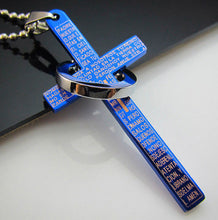3 Colors Stainless Steel Necklaces Men/ Prayer Cross Men Pendant Necklaces Jewerly