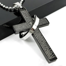 3 Colors Stainless Steel Necklaces Men/ Prayer Cross Men Pendant Necklaces Jewerly