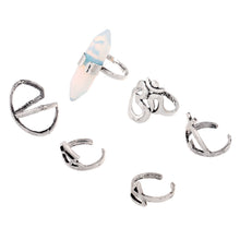 /6pcs rings Silver Boho Women Stack Plain Above Knuckle Ring Midi Finger Tip Rings Set