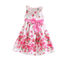 2-6 Years Kids Baby Girls Sleeveless Floral Bow Party Dress Sundress Children Princess Costume Dresses
