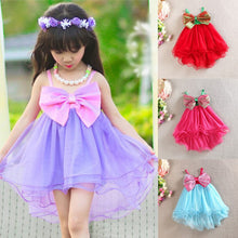 2-7Y Baby Girl Kids Big Bow Princess Dresses Suspender Tulle Holiday Party Tutu Dress