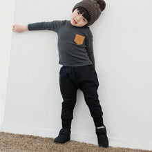 2-7Y Baby Kids Boys Girls Unisex Long Sleeve Clothes Crewneck Children T-shirts Pocket Decor Shirt Clothing PY1