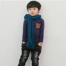 2-7Y Baby Kids Boys Girls Unisex Long Sleeve Clothes Crewneck Children T-shirts Pocket Decor Shirt Clothing PY1