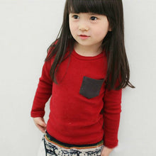 2-7Y Baby Kids Boys Girls Unisex Long Sleeve Clothes Crewneck Children T-shirts Pocket Decor Shirt Clothing PY1