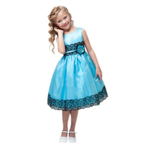 2-7Y Girls Toddlers Lovely 3D Flower Cluster Princess Dress Party Tulle Gown Dresses