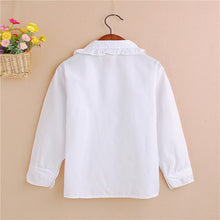 2-7Y Kid Baby Girls Boys White Toddler Children Lapel Blouse Tops Baby Shirts