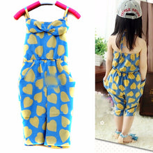 2-7Y Sweet ren Cozy one Piece Jumpsuit Strap Romper Heart Print Harem Trousers LY5