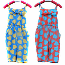 2-7Y Sweet ren Cozy one Piece Jumpsuit Strap Romper Heart Print Harem Trousers LY5