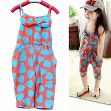 2-7Y Sweet ren Cozy one Piece Jumpsuit Strap Romper Heart Print Harem Trousers LY5