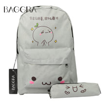 2 Bags Cute Cartoon Women Backpack Kawaii Teenage Girls Backpacks Student Schoolbag Bag Travel Mochila Feminina
