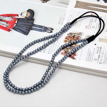 2 Layers Pearl Women Hair Band Womens Girls Elastic Pearl Hair Hoop Double Lovely Pearl Hair Band Headband