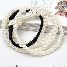 2 Layers Pearl Women Hair Band Womens Girls Elastic Pearl Hair Hoop Double Lovely Pearl Hair Band Headband
