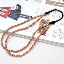 2 Layers Pearl Women Hair Band Womens Girls Elastic Pearl Hair Hoop Double Lovely Pearl Hair Band Headband
