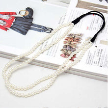 2 Layers Pearl Women Hair Band Womens Girls Elastic Pearl Hair Hoop Double Lovely Pearl Hair Band Headband