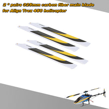 2 Pairs Carbon Fiber 325mm Lightweight Main Blades for Align Trex Electric 450 RC Helicopter 325 Quadcopter Airplane