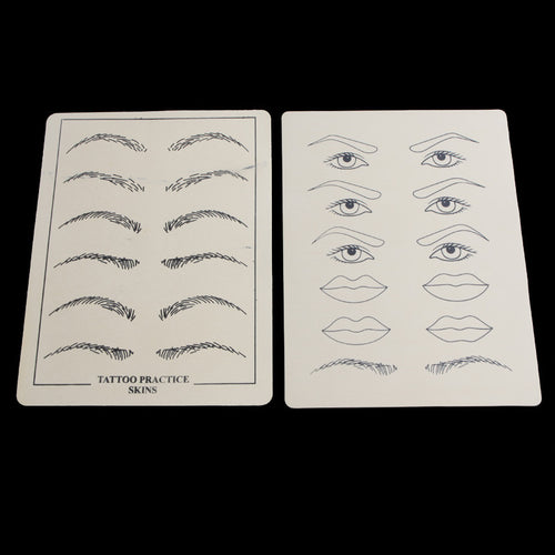 2 sheets Excellent Permanent Makeup Eyebrow lips Tattoo Practice Skin Training Skin Set For Beginners