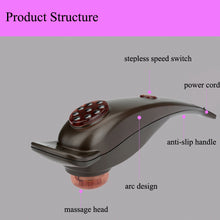 200-240V Handheld Body Vibration Stick Dolphin-shaped Electric Massager-Hammer Neck Back Massage EU Plug