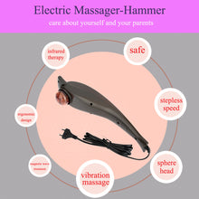 200-240V Handheld Body Vibration Stick Dolphin-shaped Electric Massager-Hammer Neck Back Massage EU Plug