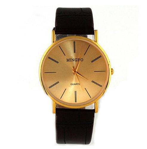 24 cm Luxury Golden Gentle Men Man Leather Band Watch Quartz Wrist Watches Teast