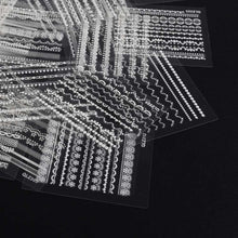 30 Sheet 3D White Nail Art Stickers Decals Manicure Beautiful Accessories Decoration