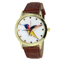 100% brand and .Women Men Band Analog Quartz Business Fashionable charming Birds Wrist Watch For A/B Styles