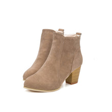 Boots With High Heels Boots tallWomen leather suede Warm Shoes Martin Boots Women Ankle