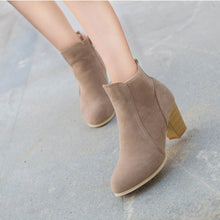 Boots With High Heels Boots tallWomen leather suede Warm Shoes Martin Boots Women Ankle