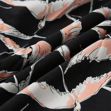 34 Sleeve V-neck Elegant Dress Women Print Elastic Waist Vintage Dress Women Casual Long Dress With Botton