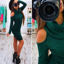 Bow Long Sleeve Straplesidi Women Sexy Club Sheath Bodycon Wool Dress Red Green Elastic Elegant Party Dresses