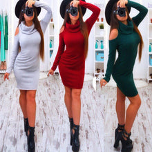 Bow Long Sleeve Straplesidi Women Sexy Club Sheath Bodycon Wool Dress Red Green Elastic Elegant Party Dresses