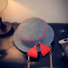 Bowknot Denim Hat Shape Women MessengBag Chain ShouldBagLovely GirlCrossbody Bag Best Gift Bolsa Feminina