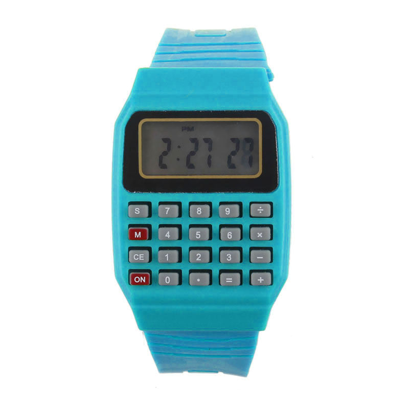Boy Girl Watch Unsex Silicone MultiMulti Time Electronic Clocks Wrist Calculator Watch Digital Relogio