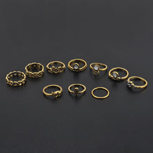 10Pcs Boho Rings for women Retro Design Arrow Moon Midi Finger Knuckle Ring Jewelry Anillo Feminino