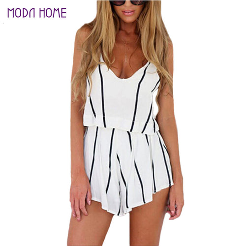 2 piece Women Tops V Neck Strap Striped Chiffon Tee Shirt Boho Beachwear Sexy Tank Top Women Shorts