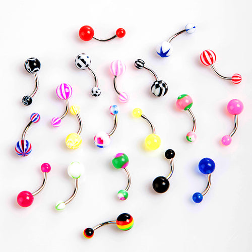 20Pcs sexy Navel Belly Button Ring Barbell Crystal Ball Piercing belly piercing Body Jewelry