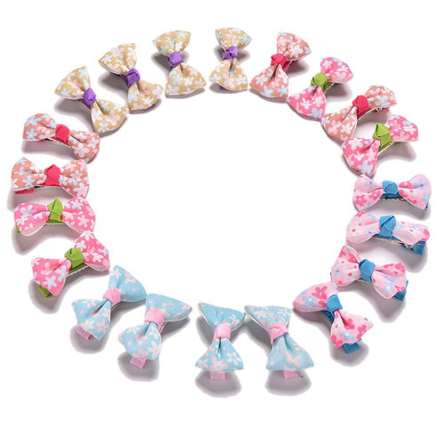 20Pcs Polka Dot Bowknot Hair Clip Barrettes LovelyBaby Girl Hair Clips Hair