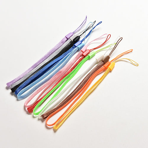 20Pcs Random Color Nylon wrist hand cell phone mobile chain straps keychain Charm Cords DIY Hang Rope Lanyard neck