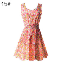 21 Colors New Sexy Women's Tank Chiffon Beach Dress Sleeveless Floral Mini Dresses M-XXL