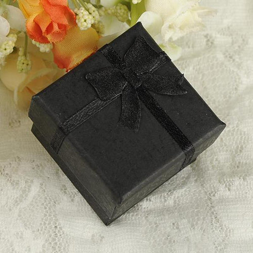 24pcss Black Square Jewelry Ring Gift Present Cardboard Case Box Display Package Holder