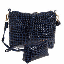 2PCBag Handbag Set Women MessengShouldBag Crocodile PU LeathCasual Tote Crossbody Quilted BagSet Women Clutch Bag
