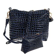2PCBag Handbag Set Women MessengShouldBag Crocodile PU LeathCasual Tote Crossbody Quilted BagSet Women Clutch Bag