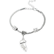 2PCS Mom Women Girl Femme Charm Statement Jewelry Mother Daughter Broken Heart Bracelet Bangle Party Gifts