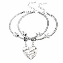 2PCS Mom Women Girl Femme Charm Statement Jewelry Mother Daughter Broken Heart Bracelet Bangle Party Gifts