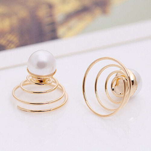 2Pcs Bridal Wedding Prom Crystal Pearl Flower Hair Pins Swirl Spiral Twist Hairpins Tiara Ornaments Bijouterie Accessories