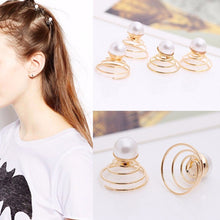 2Pcs Bridal Wedding Prom Crystal Pearl Flower Hair Pins Swirl Spiral Twist Hairpins Tiara Ornaments Bijouterie Accessories